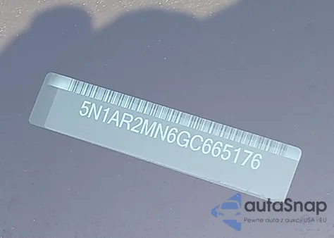 2016 Nissan Pathfinder S из США, поврежденный, VIN 5N1AR2MN6GC665176